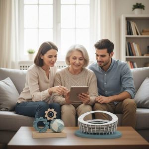 A senior having time with her family