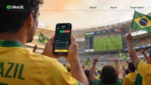 Brazilian player watching in a sport stadium